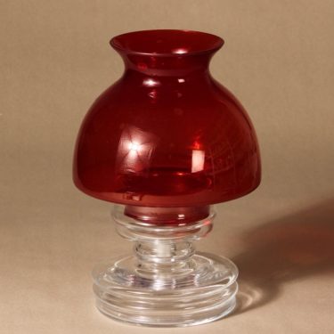 Riihimäen lasi Apollo candle lantern, red design Nanny Still