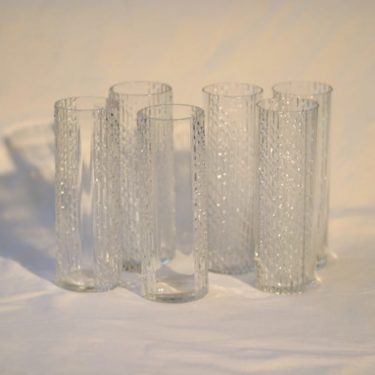 Riihimäen lasi Flindari lasit, kirkas, 6 kpl, suunnittelija Nanny Still,