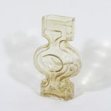 Riihimäen lasi Emma maljakko, amber, suunnittelija Helena Tynell,