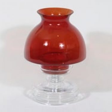 Riihimäen lasi Apollo kynttilälyhty, rubiininpunainen, suunnittelija Nanny Still,