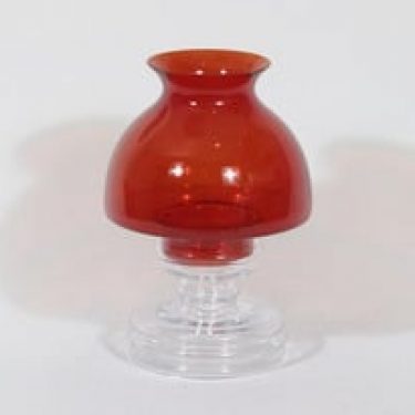 Riihimäen lasi Apollo kynttilälyhty, rubiininpunainen, suunnittelija Nanny Still,