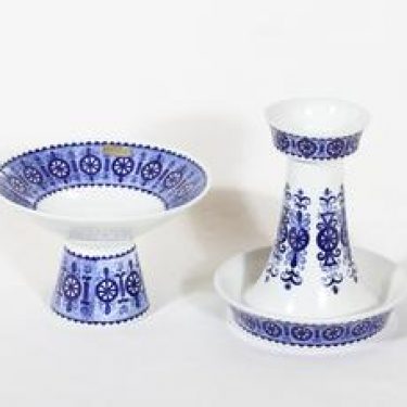 Arabia Antica kynttilänjalat, 2 kpl, suunnittelija Gunvor Olin-Grönqvist, kuparipainokoriste