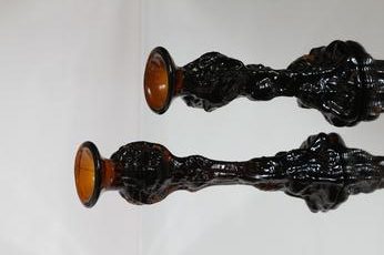 Humppila Kasvimaalla kynttilänjalat, eri kokoja, 2 kpl, suunnittelija Pertti Santalahti, eri kokoja