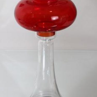Riihimäen lasi Majakka kynttilälyhty, rubiininpunainen, suunnittelija Nanny Still, suuri