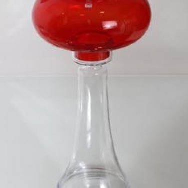 Riihimäen lasi Majakka kynttilälyhty, rubiininpunainen, suunnittelija Nanny Still, suuri