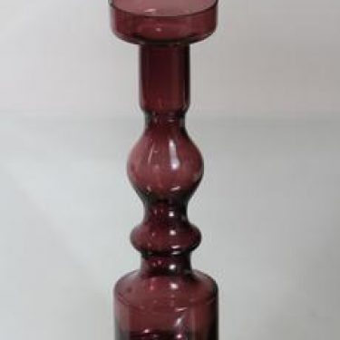 Riihimäen lasi Pompadour kynttilänjalka, sinipunainen, suunnittelija Nanny Still, suuri