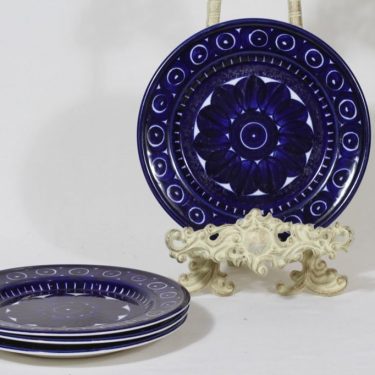 Arabia Valencia lautaset, pieni, 4 kpl, suunnittelija Ulla Procope, pieni, käsinmaalattu, signeerattu