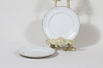 Arabia Siro lautaset, valkoinen, 2 kpl, suunnittelija , pieni, kultareunakoriste