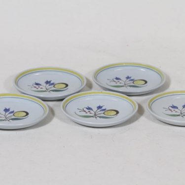 Arabia Windflower lautaset, käsinmaalattu, 5 kpl, suunnittelija Olga Osol, käsinmaalattu, pieni