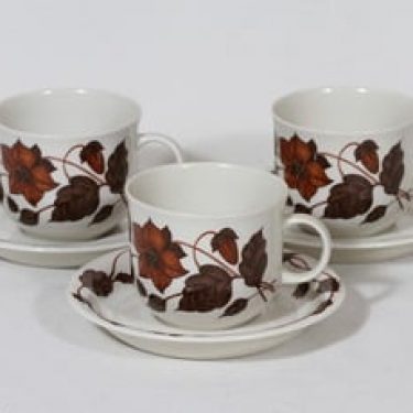 Arabia Tea for Two teekupit, 3 kpl, suunnittelija Gunvor Olin-Grönqvist, serikuva