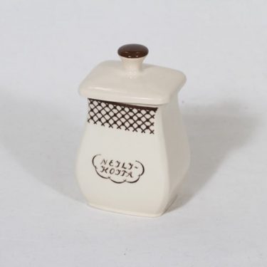 Arabia EG 1 cloves jar, text pattern, small
