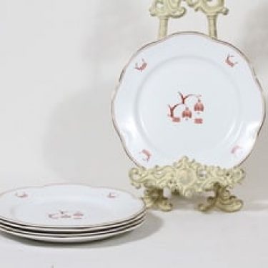 Arabia Terttu lautaset, pieni, 6 kpl, suunnittelija , pieni, painettu koriste, art deco