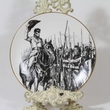 Arabia koristelautanen, mustavalkoinen, suunnittelija , serikuva