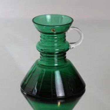 Riihimäen lasi Kleopatra maljakko, vihreä, suunnittelija Tamara Aladin, pieni