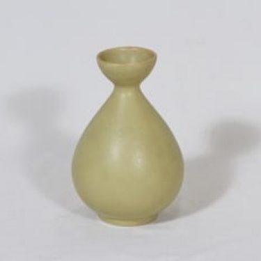 Arabia maljakko, keltainen lasite, suunnittelija Kaarina Aho,