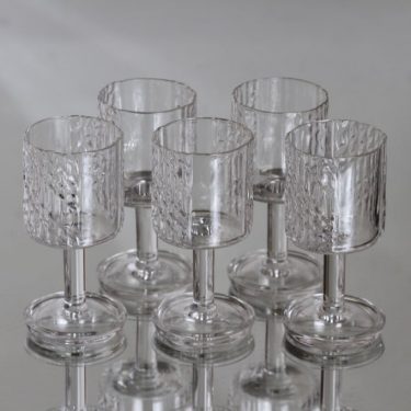 Riihimäen lasi Flindari lasit, kirkas, 5 kpl, suunnittelija Nanny Still, pieni