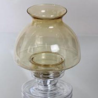 Riihimäen lasi Apollo kynttilälyhty, amber, suunnittelija Nanny Still,