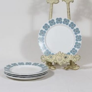 Arabia Veera lautaset, pieni, 5 kpl, suunnittelija Esteri Tomula, pieni, serikuva, retro