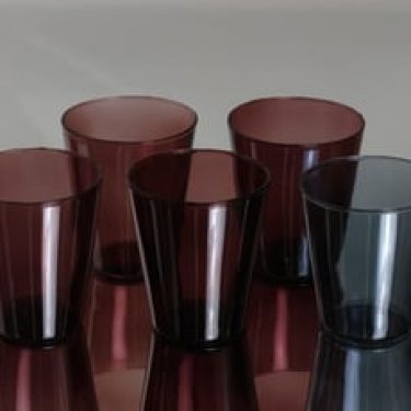 Nuutajärvi Viola lasit, eri värejä, 5 kpl, suunnittelija Kaj Franck,