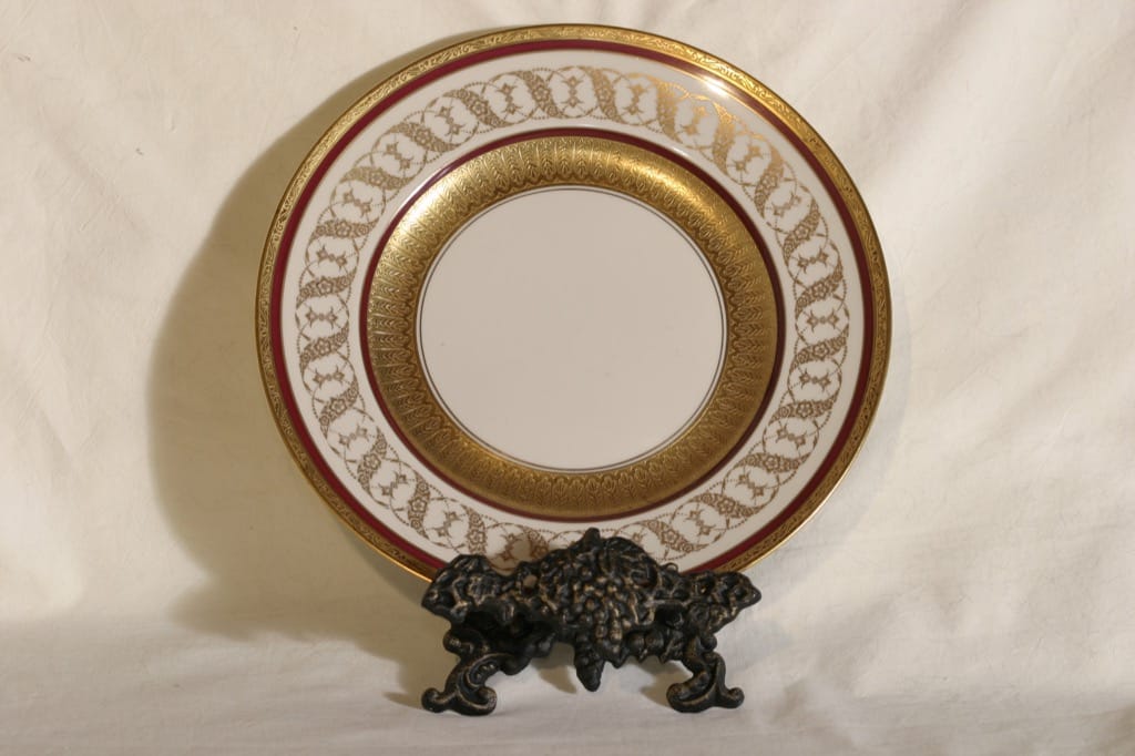 Arabia AB plate, decorative printing, ornament, gold-plated