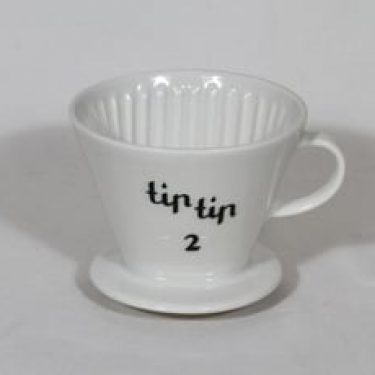 Arabia Tip tip 2 kahvisuppilo, valkoinen, suunnittelija , tekstikuvio