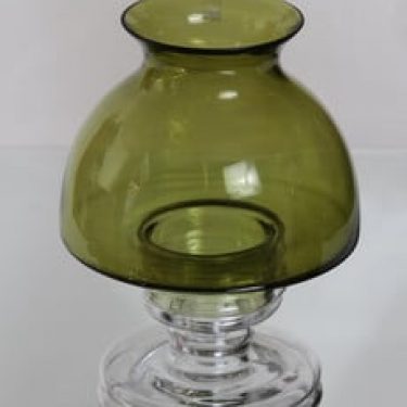 Riihimäen lasi Apollo kynttilälyhty, oliivinvihreä, suunnittelija Nanny Still,