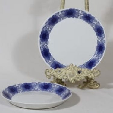 Arabia Malva lautaset, sininen, 2 kpl, suunnittelija Esteri Tomula, pieni, serikuva