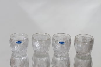 Nuutajärvi Pioni lasit, 6 cl, 4 kpl, suunnittelija Oiva Toikka, 6 cl