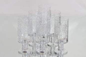Nuutajärvi Flora lasit, 20 cl, 6 kpl, suunnittelija Oiva Toikka, 20 cl, jalallinen