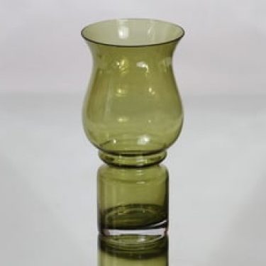 Riihimäen lasi Tulppaani maljakko, oliivinvihreä, suunnittelija Tamara Aladin,