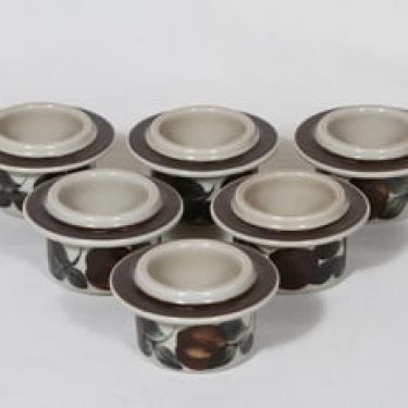 Arabia Ruija munakupit, käsinmaalattu, 6 kpl, suunnittelija Raija Uosikkinen, käsinmaalattu