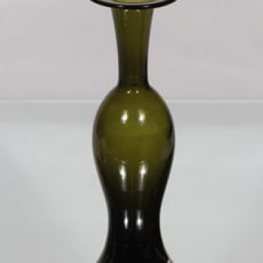 Riihimäen lasi Bodega maljakko, oliivinvihreä, suunnittelija Nanny Still,