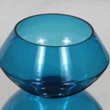 Riihimäen lasi Harlekiini salaattikulho, sininen, suunnittelija Nanny Still, pieni