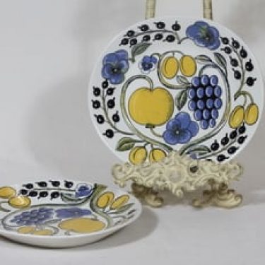 Arabia Paratiisi lautaset, matala, 2 kpl, suunnittelija Birger Kaipiainen, matala, soikea, serikuva, retro
