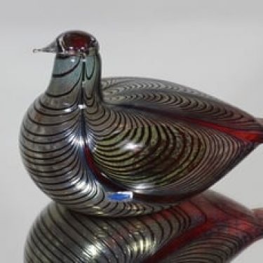 Nuutajärvi koristelintu, Fasaani, suunnittelija Oiva Toikka, Fasaani, signeerattu