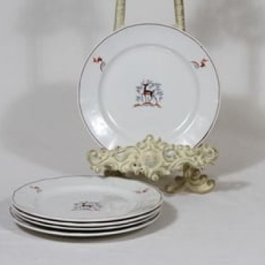 Arabia Kauris lautaset, pieni, 4 kpl, suunnittelija Tyra Lungren, pieni, siirtokuva