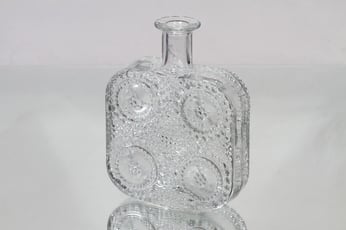 Riihimäen lasi Grapponia koristepullo, kirkas, suunnittelija Nanny Still,