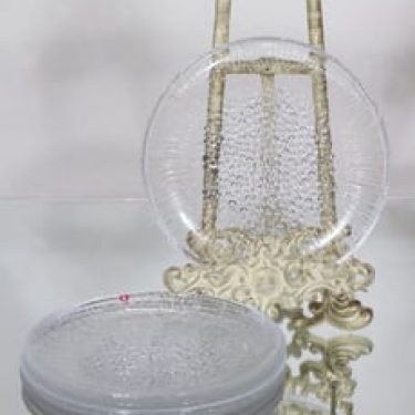 Iittala Ultima Thule lautaset, kirkas, 7 kpl, suunnittelija Tapio Wirkkala, pieni