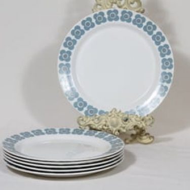 Arabia Veera lautaset, matala, 6 kpl, suunnittelija Esteri Tomula, matala, serikuva, retro