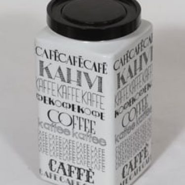 Arabia Kahvi kahvitölkki, monivärinen, suunnittelija Esteri Tomula, suuri, serikuva, tekstikoriste