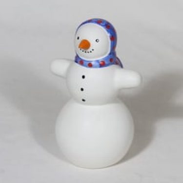 Arabia figuuri, lumiukko, suunnittelija Inkeri Leivo, lumiukko, käsinmaalattu, signeerattu