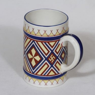 Arabia Fennia mug, hand-painted, printed, national romanticism
