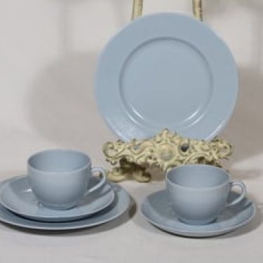 Arabia Sointu kahvikupit ja lautaset, vaaleansininen, 2 kpl, suunnittelija Kaj Franck,