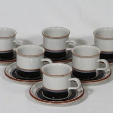 Arabia Taika kahvikupit, 1.9 l, 6 kpl, suunnittelija , 1.9 l, raitakoriste