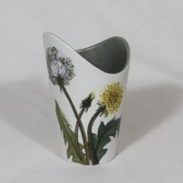 Arabia Kukka maljakko, käsinmaalattu, suunnittelija Hilkka-Liisa Ahola, käsinmaalattu, kukka-aihe