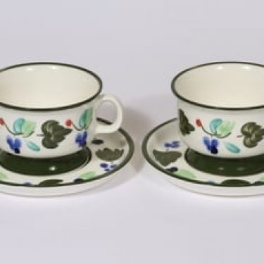 Arabia Palermo teekupit, 2, suunnittelija Dorrit von Fieandt, 2, käsinmaalattu, signeerattu