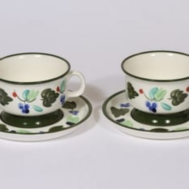 Arabia Palermo teekupit, 2, suunnittelija Dorrit von Fieandt, 2, käsinmaalattu, signeerattu