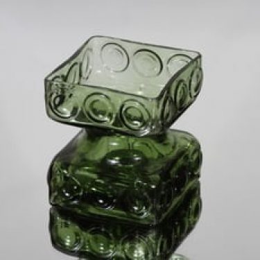 Riihimäen lasi Kehrä kääntömaljakko, vihreä, suunnittelija Tamara Aladin, pieni