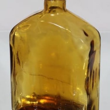 Riihimäen lasi Lankkupullo koristepullo, amber, suunnittelija Helena Tynell, suuri