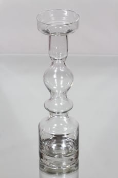 Riihimäen lasi Pompadour kynttilänjalka, kirkas, suunnittelija Nanny Still,